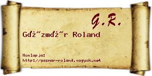 Gázmár Roland névjegykártya